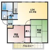兵庫県明石市魚住町清水(アパート)の賃貸物件の間取り