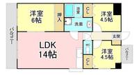 福岡県北九州市八幡東区槻田2(マンション)の賃貸物件の間取り