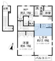 神奈川県横浜市港北区樽町4(アパート)の賃貸物件の間取り