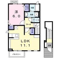 栃木県栃木市薗部町2(アパート)の賃貸物件の間取り