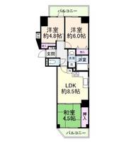 大阪府大阪市天王寺区空堀町(マンション)の賃貸物件の間取り