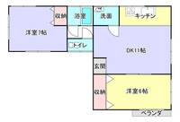 茨城県潮来市洲崎(一戸建)の賃貸物件の間取り