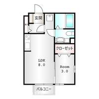 群馬県高崎市日高町(アパート)の賃貸物件の間取り