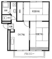 埼玉県川越市六軒町1(アパート)の賃貸物件の間取り