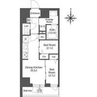 東京都大田区西蒲田7(マンション)の賃貸物件の間取り
