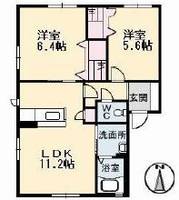 岡山県倉敷市新田(アパート)の賃貸物件の間取り