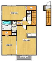 福島県郡山市富久山町久保田字石堂(アパート)の賃貸物件の間取り