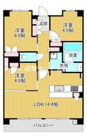 大阪府大阪市東成区東小橋1(マンション)の賃貸物件の間取り