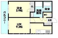 福岡県糟屋郡粕屋町原町4(マンション)の賃貸物件の間取り