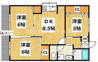 熊本県熊本市中央区帯山4(マンション)の賃貸物件の間取り