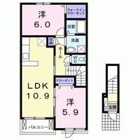 福岡県田川市大字弓削田(アパート)の賃貸物件の間取り