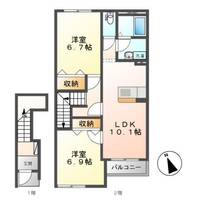 栃木県小山市大字間々田(アパート)の賃貸物件の間取り