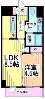 東京都渋谷区幡ヶ谷2(マンション)の賃貸物件の間取り