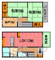広島県三次市三次町(アパート)の賃貸物件の間取り