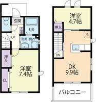 栃木県栃木市箱森町(一戸建)の賃貸物件の間取り
