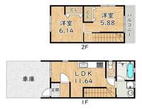 大阪府大阪市鶴見区放出東1(一戸建)の賃貸物件の間取り