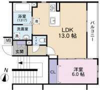 静岡県浜松市中央区海老塚1(マンション)の賃貸物件の間取り