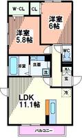 東京都国立市中1(アパート)の賃貸物件の間取り