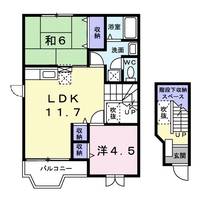 茨城県稲敷郡阿見町大字鈴木(アパート)の賃貸物件の間取り