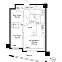 東京都品川区上大崎3(マンション)の賃貸物件の間取り