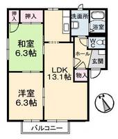 岡山県倉敷市羽島(アパート)の賃貸物件の間取り