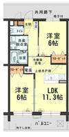 岡山県岡山市南区福富東1(マンション)の賃貸物件の間取り