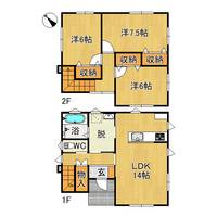 青森県南津軽郡藤崎町大字藤崎字村井(一戸建)の賃貸物件の間取り