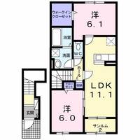 ヴィラ シャングリラ直江町 Bの間取り