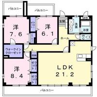 愛知県名古屋市名東区猪高台2(マンション)の賃貸物件の間取り