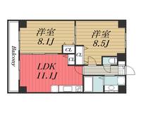千葉県千葉市中央区新宿1(マンション)の賃貸物件の間取り