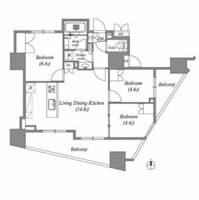 東京都台東区蔵前4の賃貸マンションの間取り