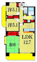 千葉県船橋市藤原1(マンション)の賃貸物件の間取り