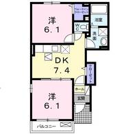 茨城県潮来市新宮(アパート)の賃貸物件の間取り
