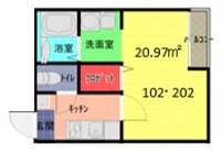 埼玉県春日部市八丁目の賃貸アパートの間取り