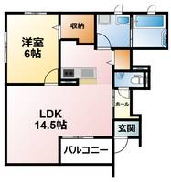千葉県大網白里市みやこ野2(アパート)の賃貸物件の間取り