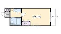 京都府京都市左京区田中南大久保町(マンション)の賃貸物件の間取り