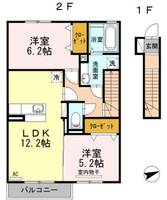 広島県広島市佐伯区坪井1(アパート)の賃貸物件の間取り