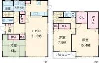 大阪府茨木市彩都あさぎ6(一戸建)の賃貸物件の間取り