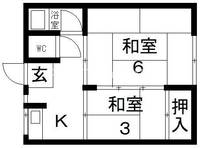 大阪府東大阪市高井田元町2(アパート)の賃貸物件の間取り