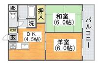 大阪府大阪市平野区加美鞍作2(マンション)の賃貸物件の間取り