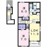 群馬県伊勢崎市茂呂町1(アパート)の賃貸物件の間取り