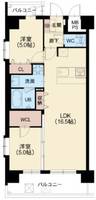 大阪府大阪市浪速区浪速西1(マンション)の賃貸物件の間取り