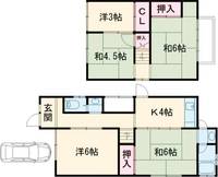 京都府京都市南区久世大薮町(一戸建)の賃貸物件の間取り