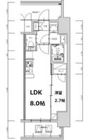 S-RESIDENCE亀島駅前ascentの間取り