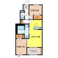 岐阜県岐阜市南鶉2(アパート)の賃貸物件の間取り