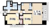 大阪府吹田市江坂町1(マンション)の賃貸物件の間取り