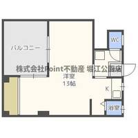 大阪府大阪市浪速区稲荷2(マンション)の賃貸物件の間取り