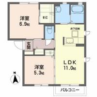 シャーメゾン堀口Aの間取り