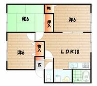 山口県下関市川中本町1(アパート)の賃貸物件の間取り