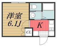千葉県千葉市稲毛区稲毛3(アパート)の賃貸物件の間取り